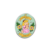 Please Kill My Enemies Praying Girl Flowers Badge Brooch